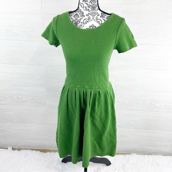 Ganni Solid Day Fit & Flare Textured Dress - Picture 4 of 10